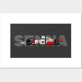 Ayrton Senna's McLaren Honda MP4/7 Illustration Posters and Art